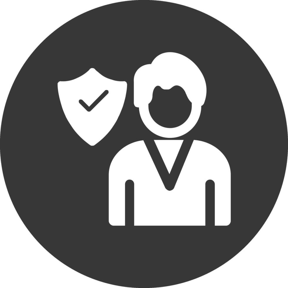 Employee Insurance Glyph Inverted Icon vector
