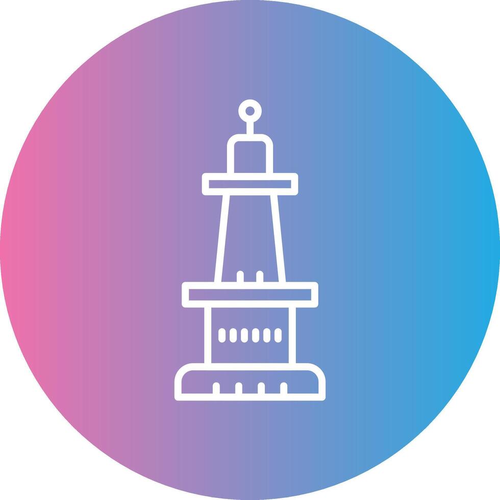 Monument Line Gradient Circle Icon vector