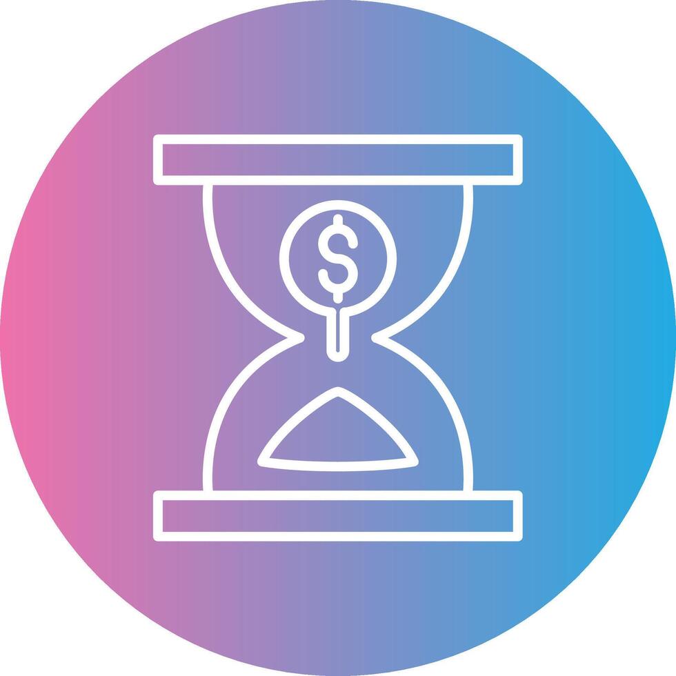 Sand Timer Line Gradient Circle Icon vector