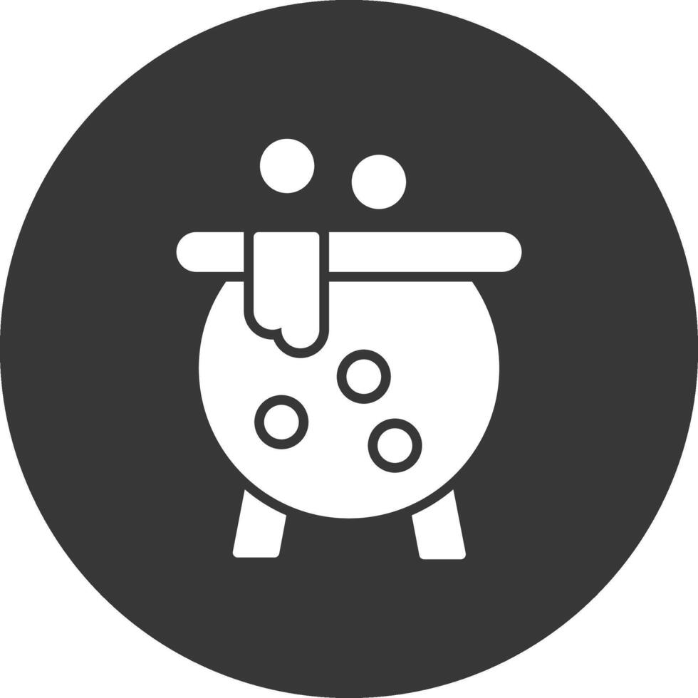 Cauldron Glyph Inverted Icon vector
