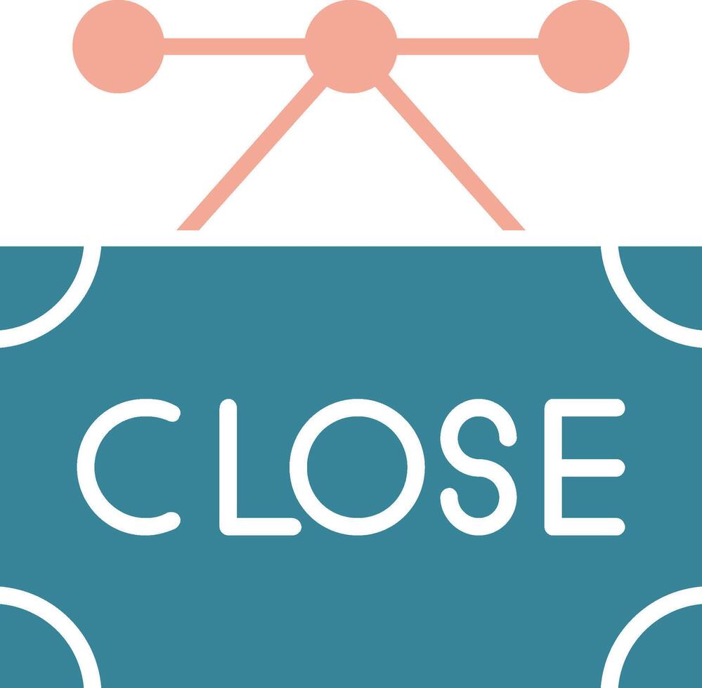 Close Glyph Two Color Icon vector