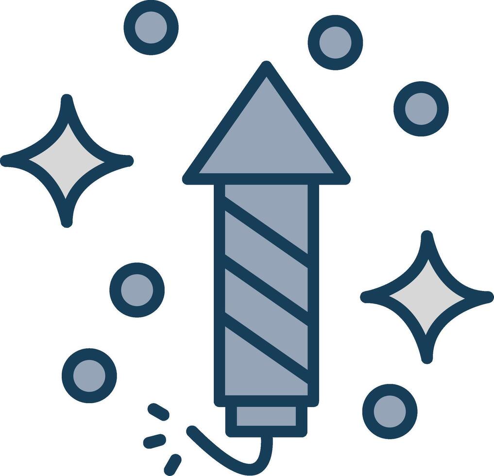 Firework Line Filled Grey Icon vector