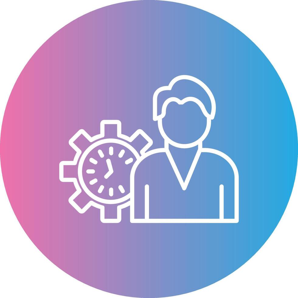 Working Hours Line Gradient Circle Icon vector