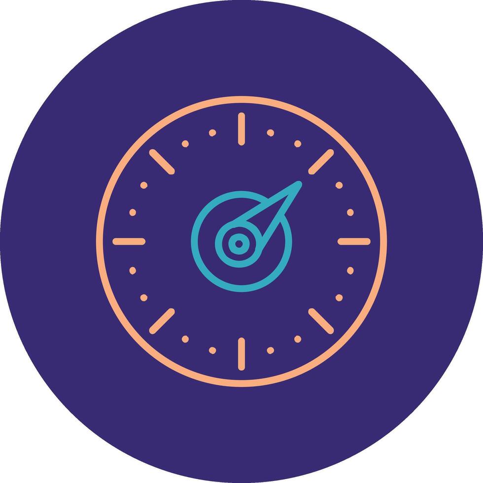 Timer Line Two Color Circle Icon vector