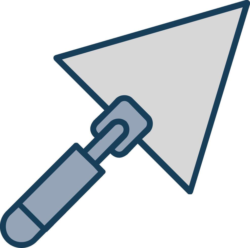 Cement Trowel Line Filled Grey Icon vector