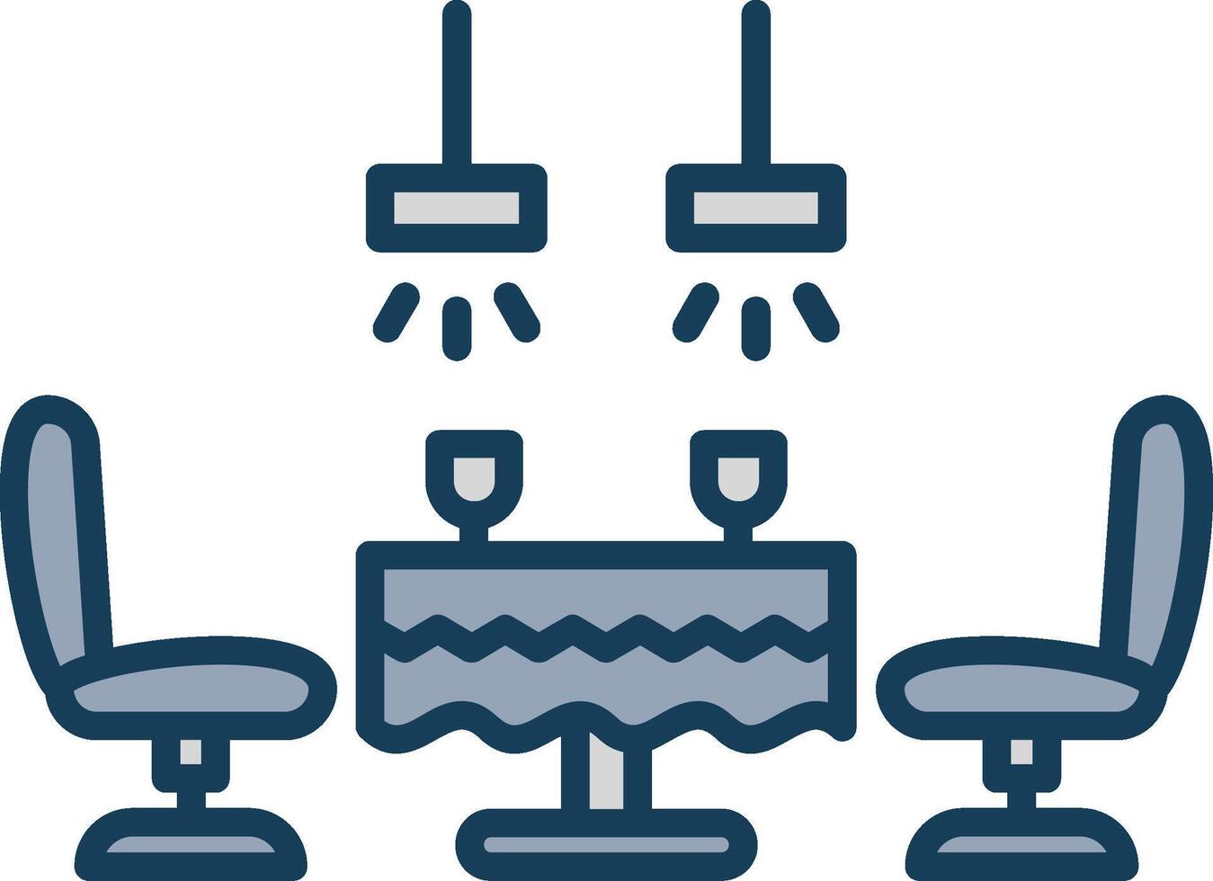 Dining Table Line Filled Grey Icon vector