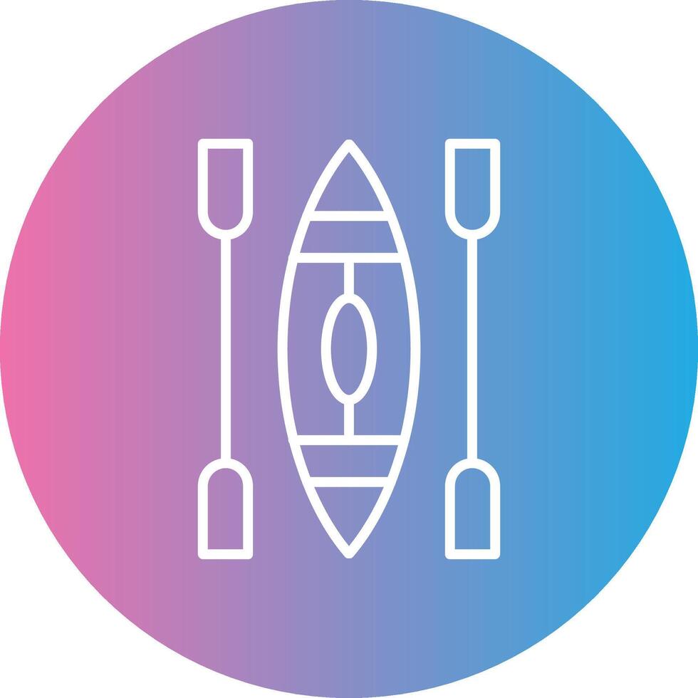 Canoe Line Gradient Circle Icon vector