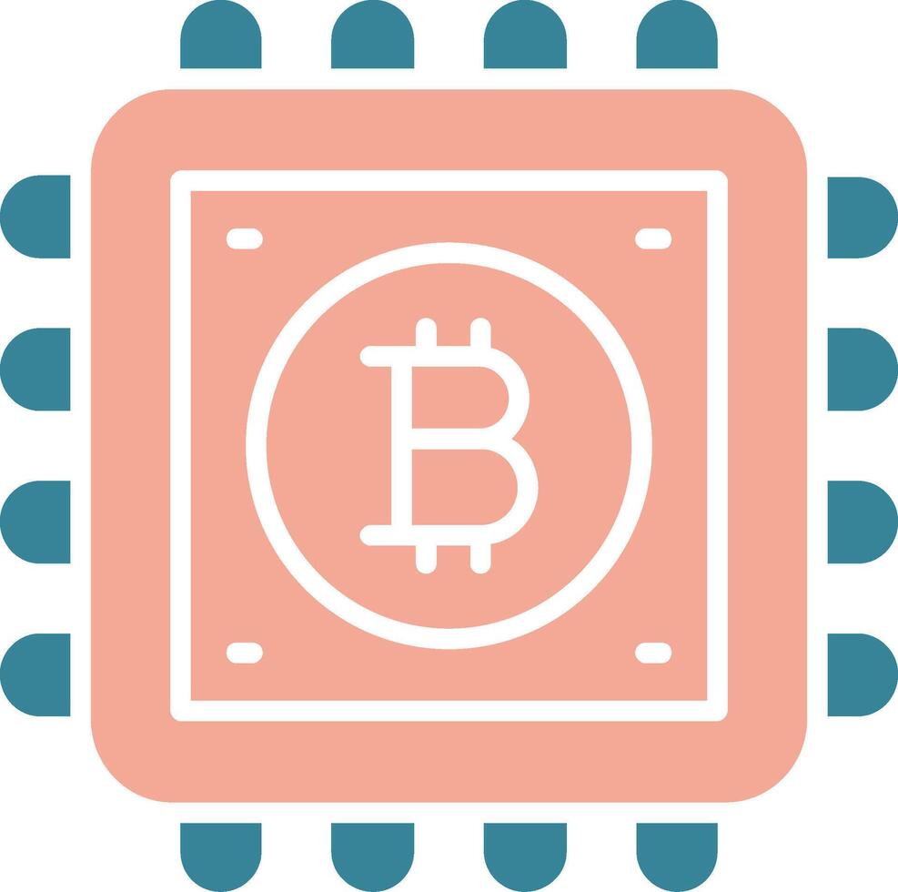 Bitcoin Process Glyph Two Color Icon vector