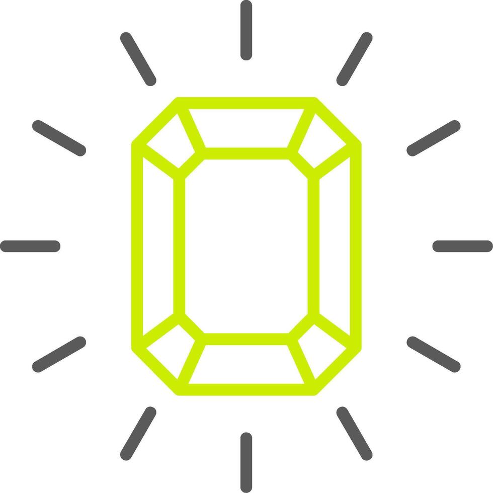 Gem Line Two Color Icon vector
