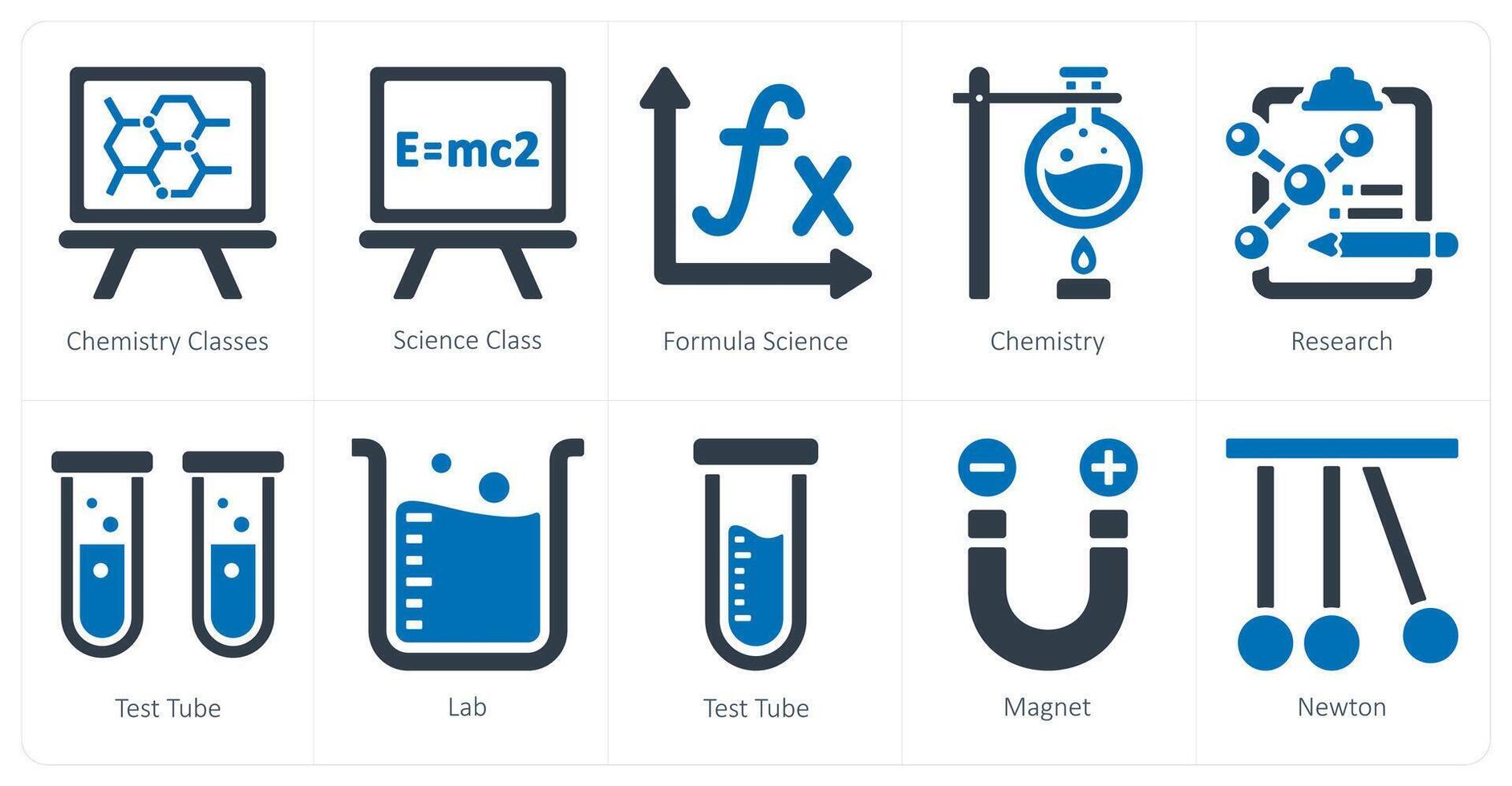 A set of 10 Science and Experiment icons as chemistry classes, presentation, formula science vector