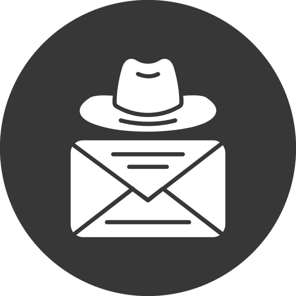 Mail Glyph Inverted Icon vector