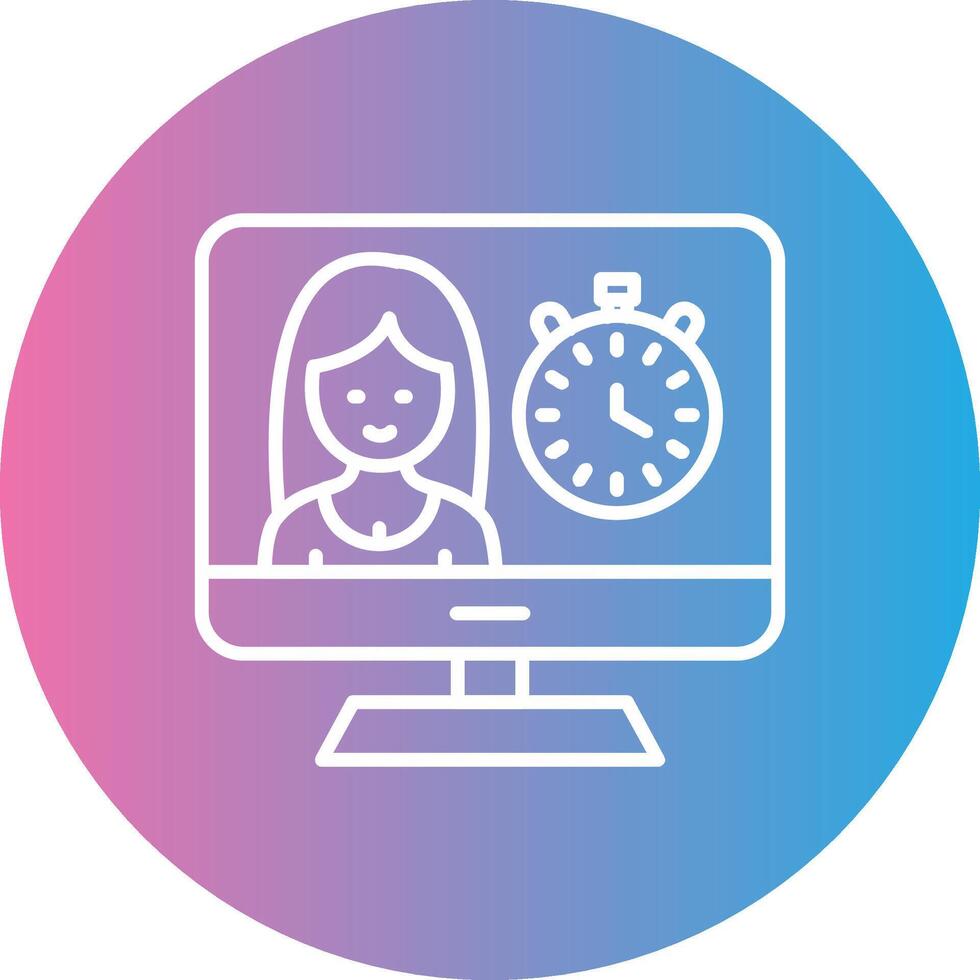 Timer Line Gradient Circle Icon vector