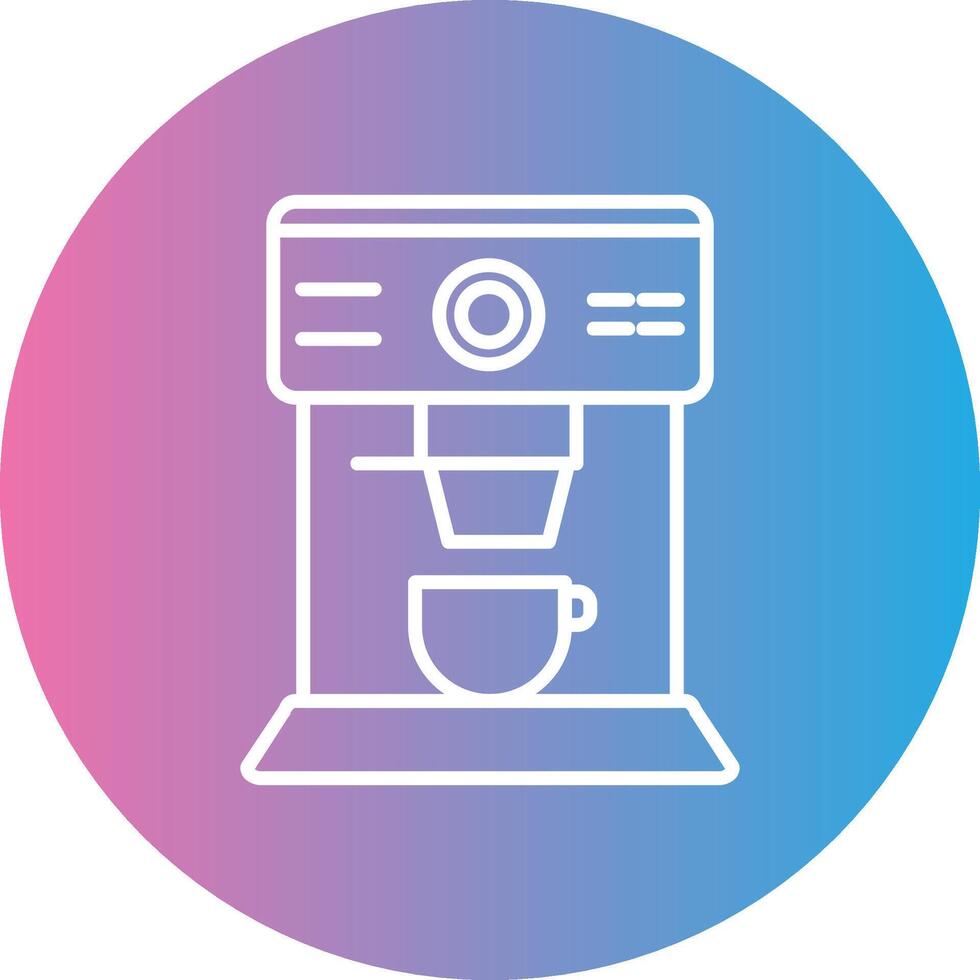 Coffee Machine Line Gradient Circle Icon vector