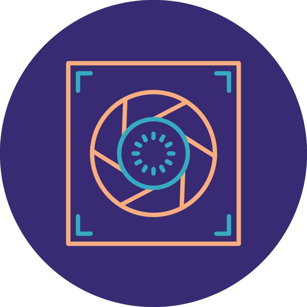 Aperture Line Two Color Circle Icon vector