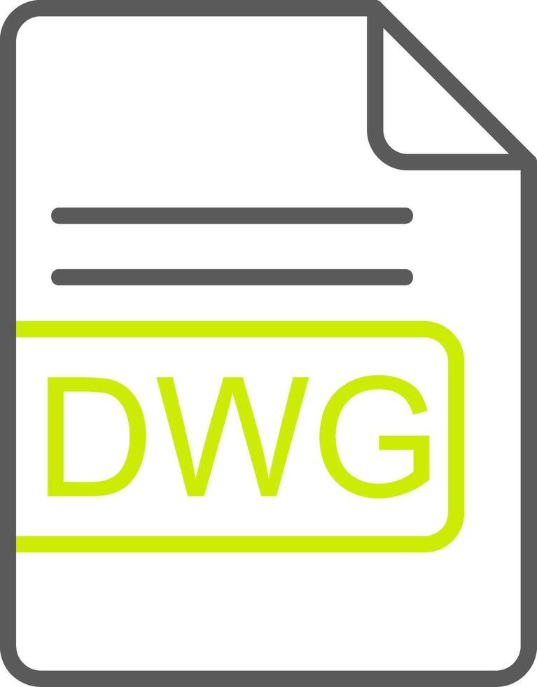 DWG File Format Line Two Color Icon vector