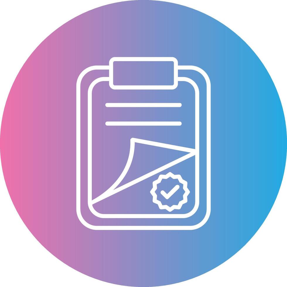 Clipboard Line Gradient Circle Icon vector
