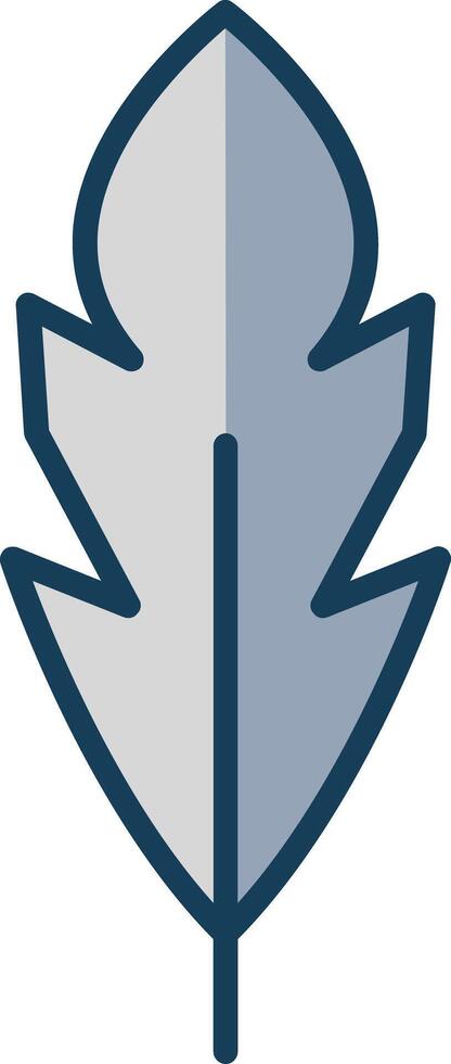 Feather Line Filled Grey Icon vector