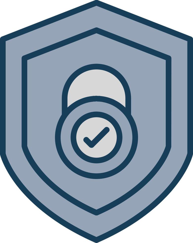 Security Check Line Filled Grey Icon vector