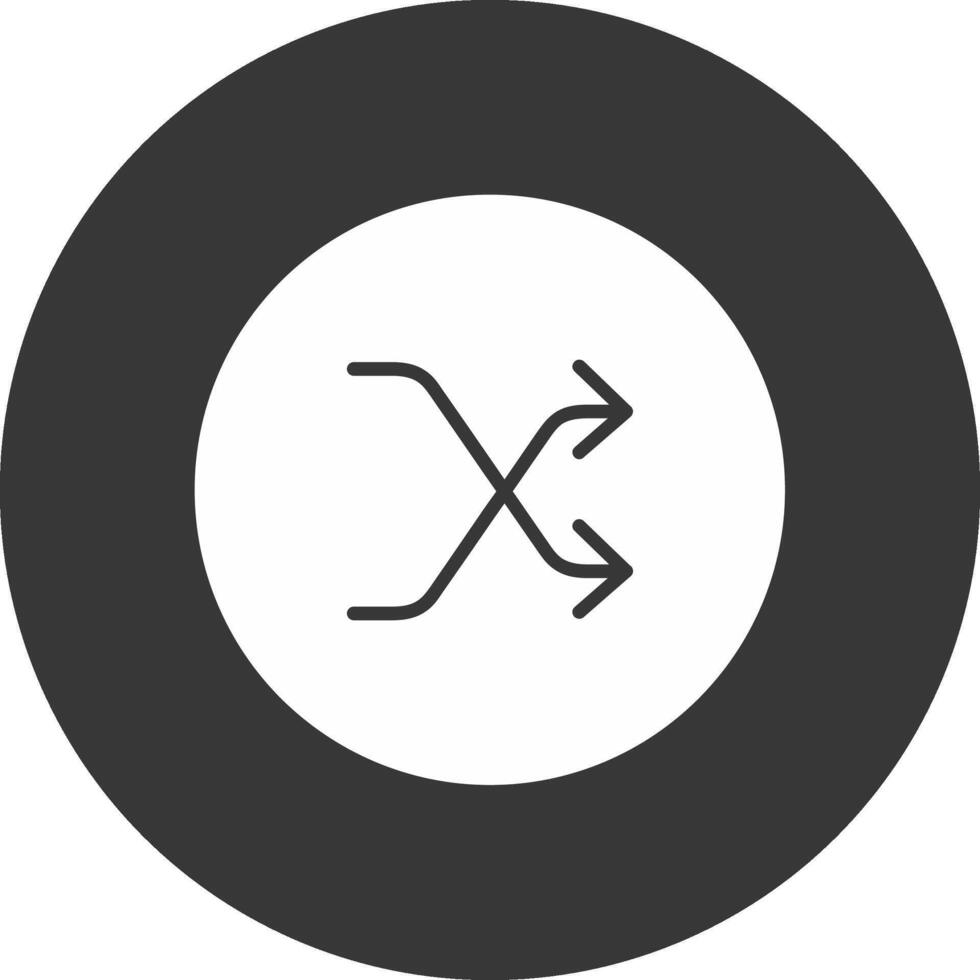 Shuffle Glyph Inverted Icon vector