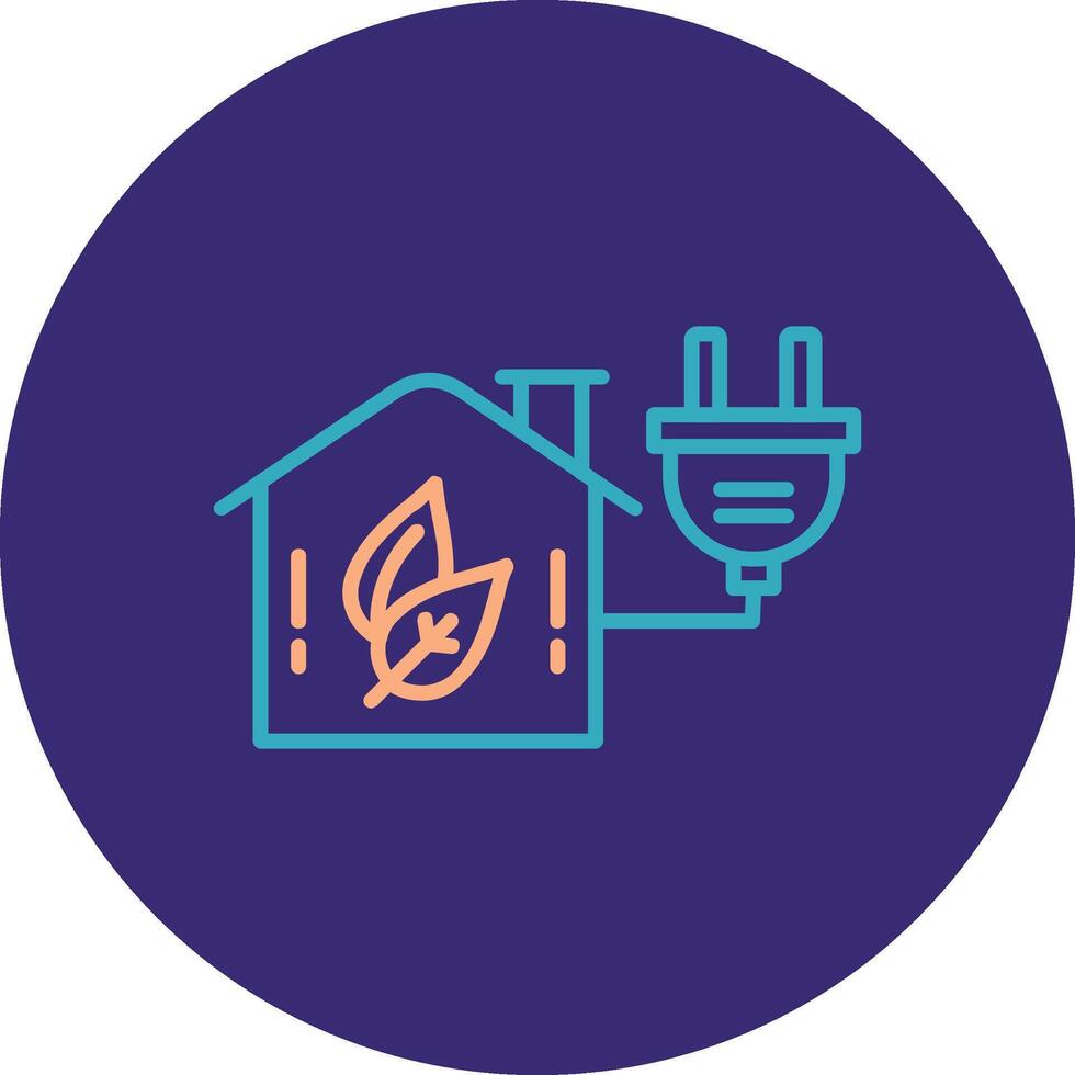 Energy Efficiency Line Two Color Circle Icon vector