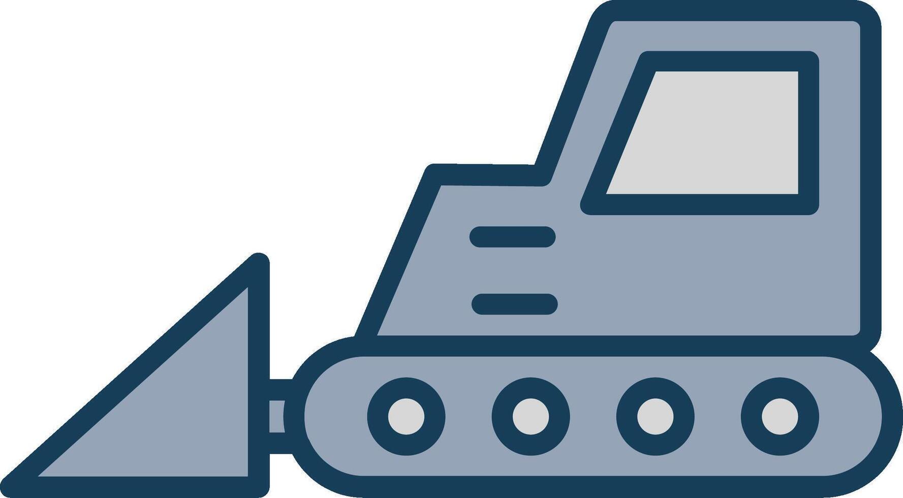 Bulldozer Line Filled Grey Icon vector