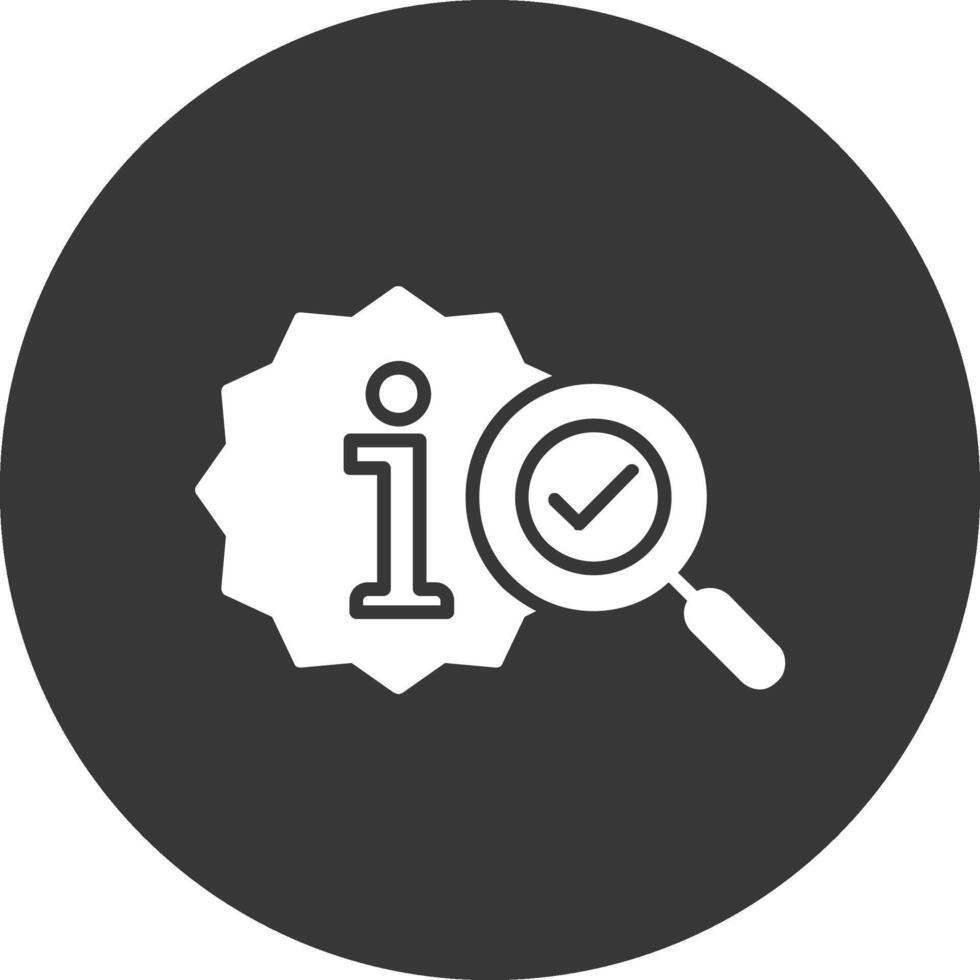 icono de glifo de información invertida vector