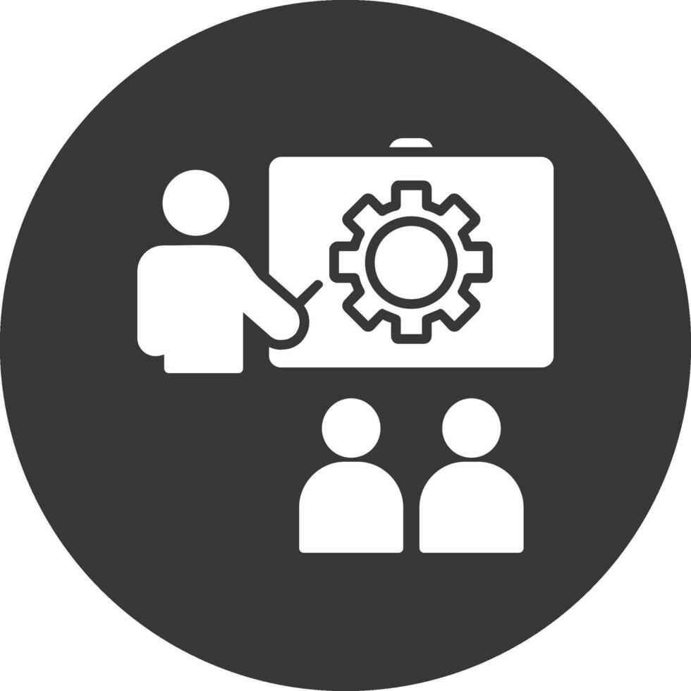 Training Glyph Inverted Icon vector