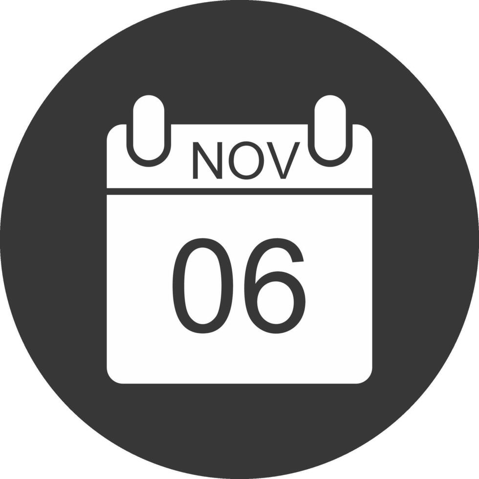 November Glyph Inverted Icon vector
