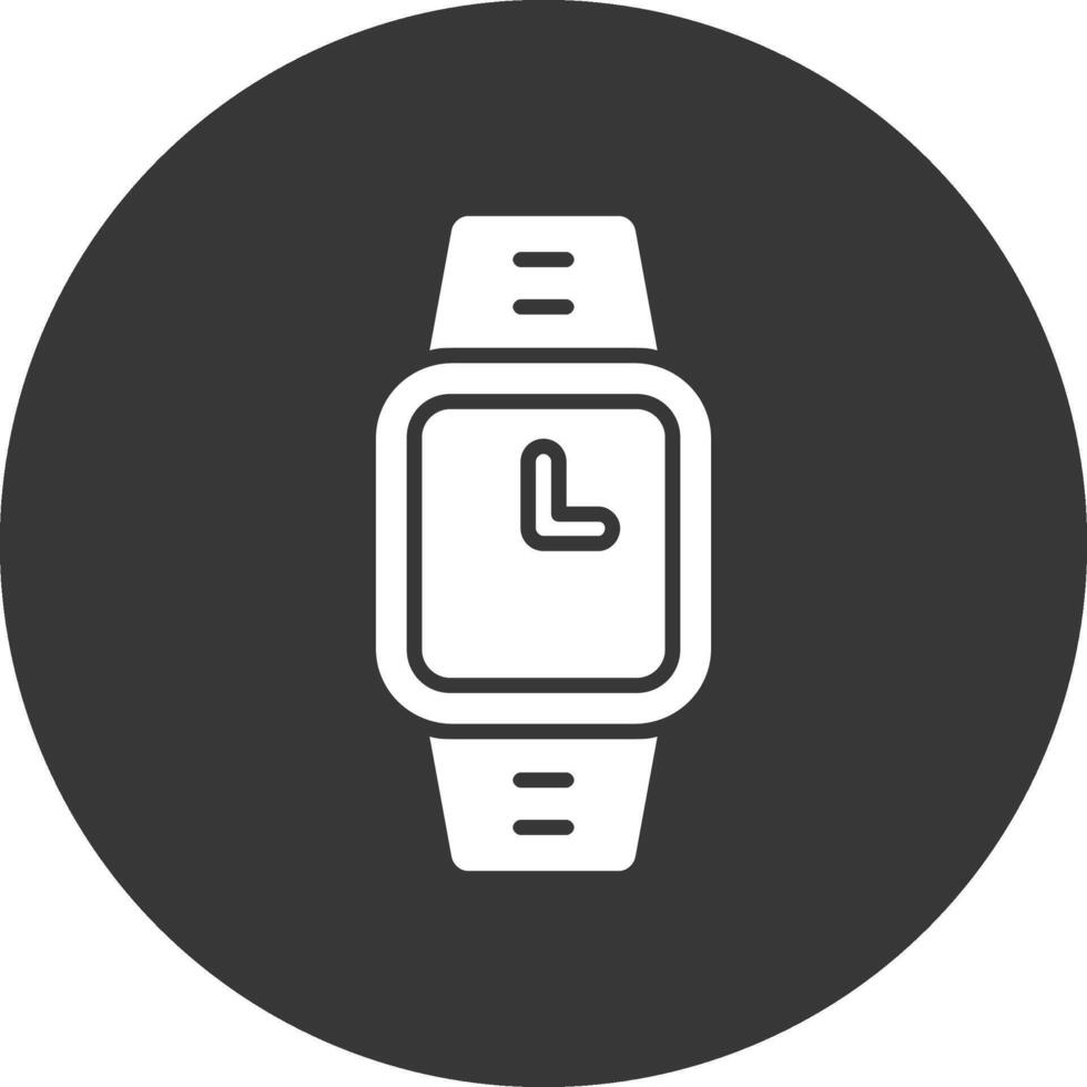 Watch Glyph Inverted Icon vector