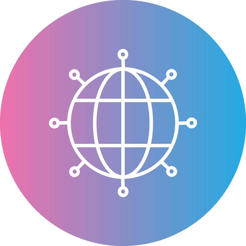 World Wide Line Gradient Circle Icon vector