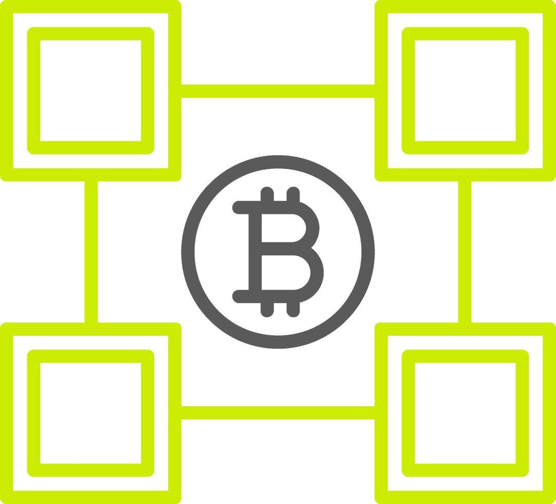 Blockchain Blockchain Line Two Color Icon vector