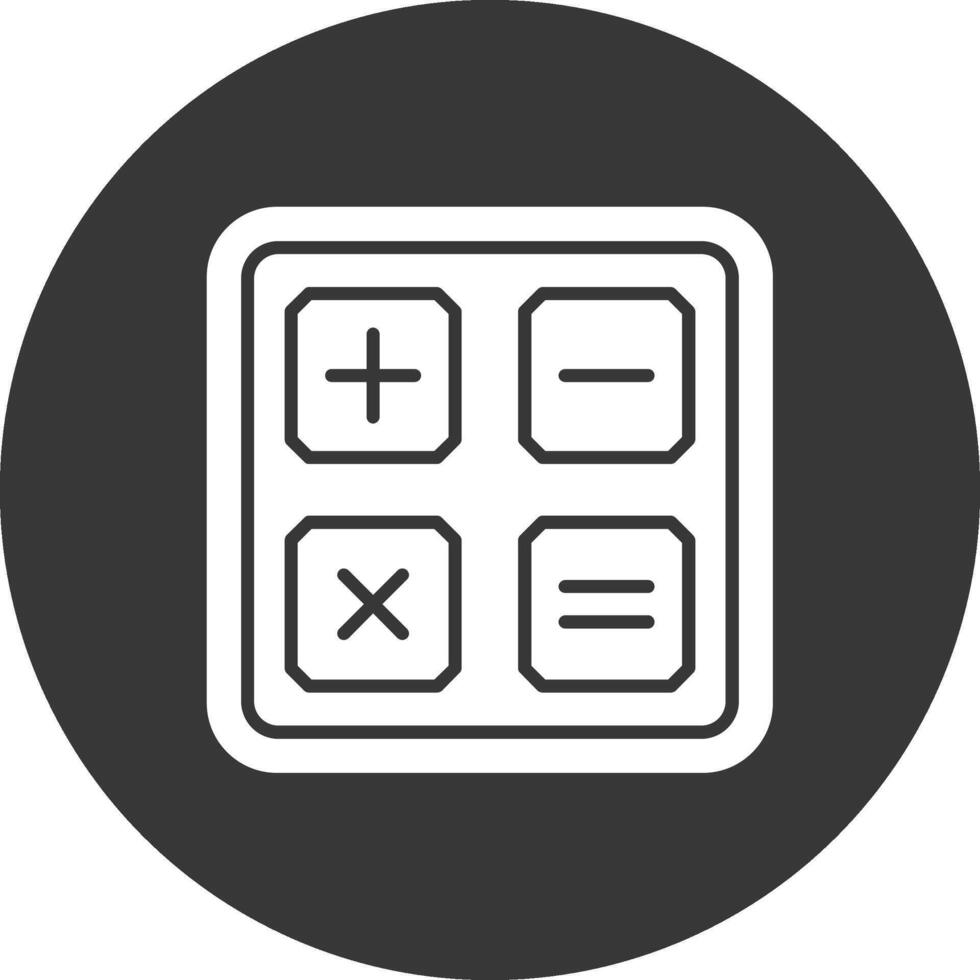 Calculator Glyph Inverted Icon vector