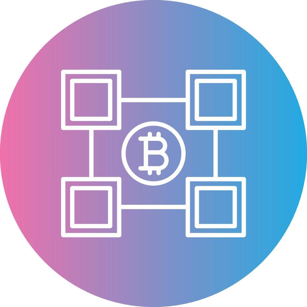 blockchain blockchain línea degradado circulo icono vector