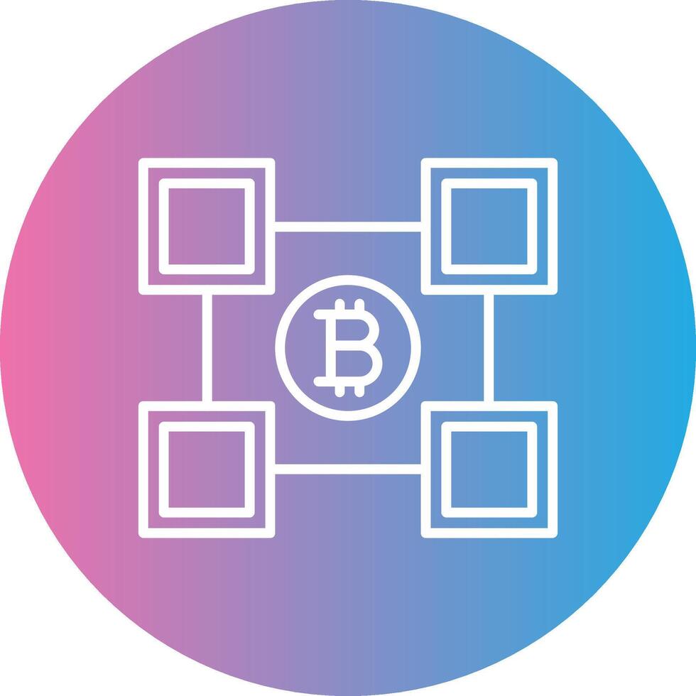 Blockchain Blockchain Line Gradient Circle Icon vector