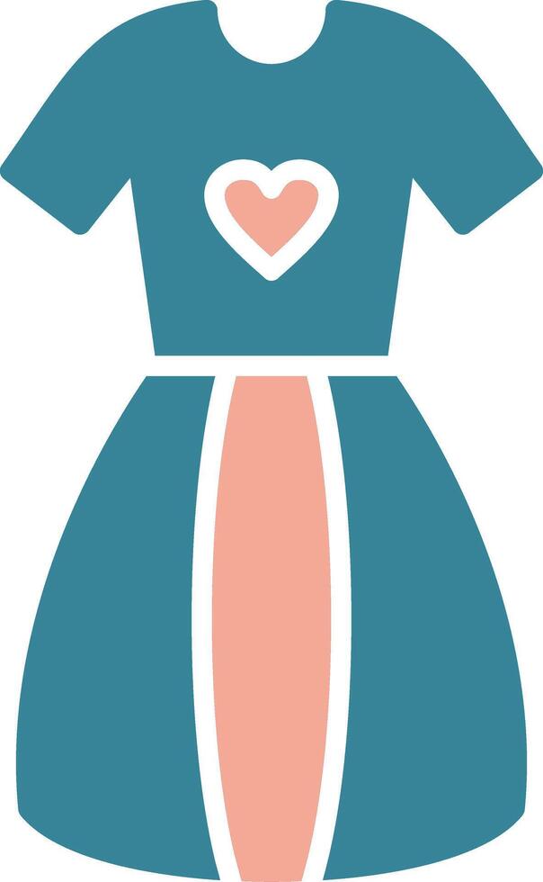 Dress Glyph Two Color Icon vector