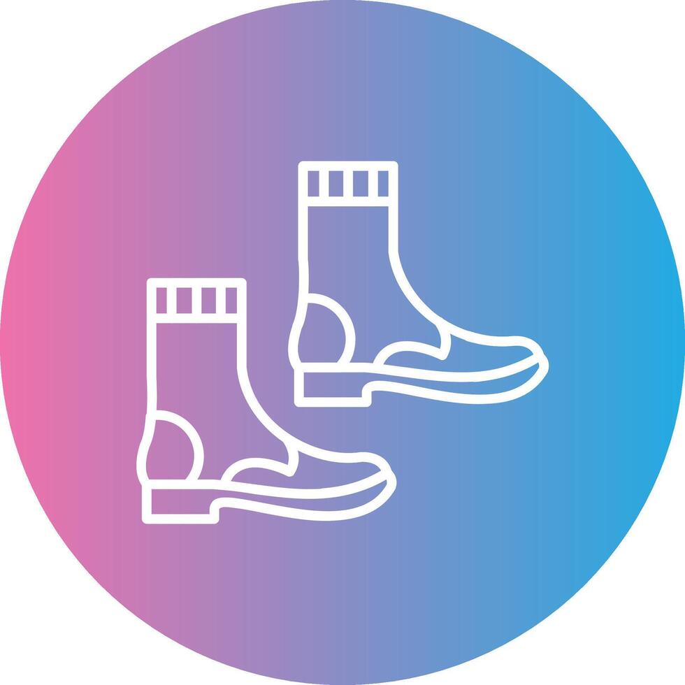 Boots Line Gradient Circle Icon vector