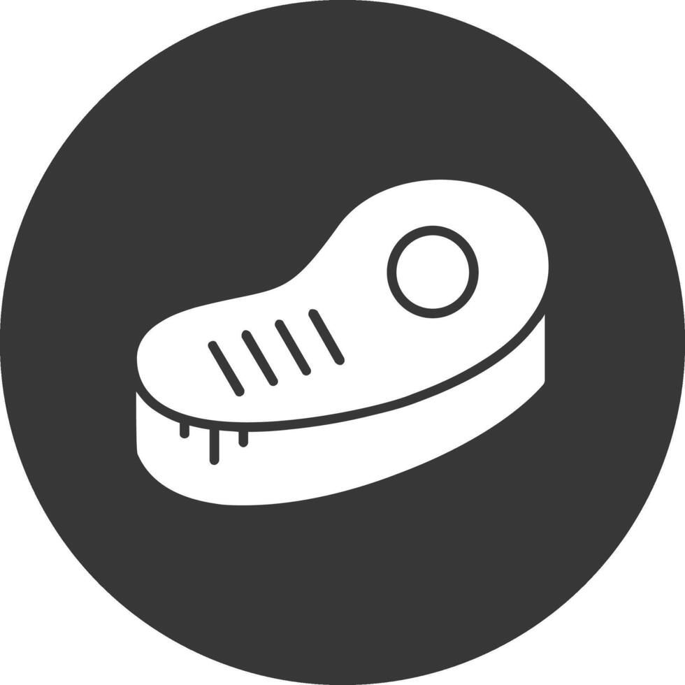 Steak Glyph Inverted Icon vector