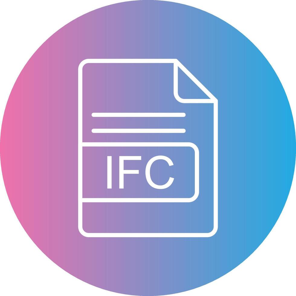 fif archivo formato línea degradado circulo icono vector