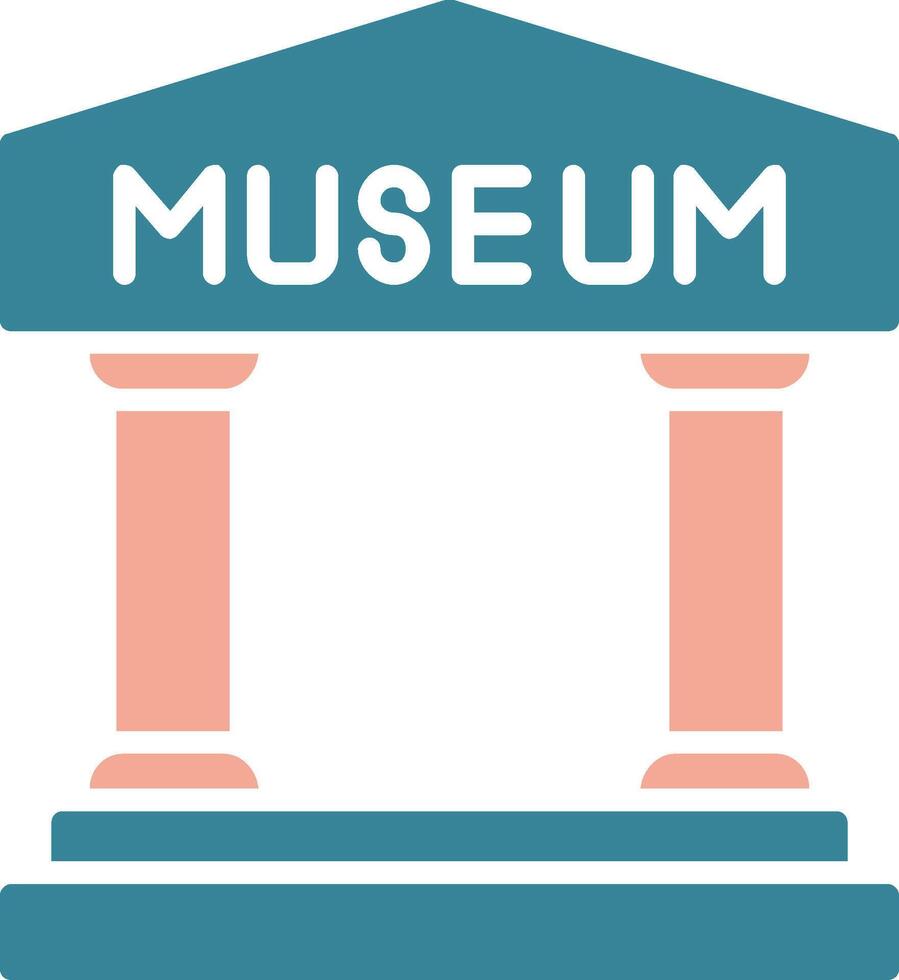 Museum Glyph Two Color Icon vector