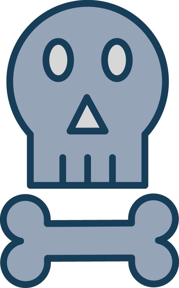 Skull Line Filled Grey Icon vector