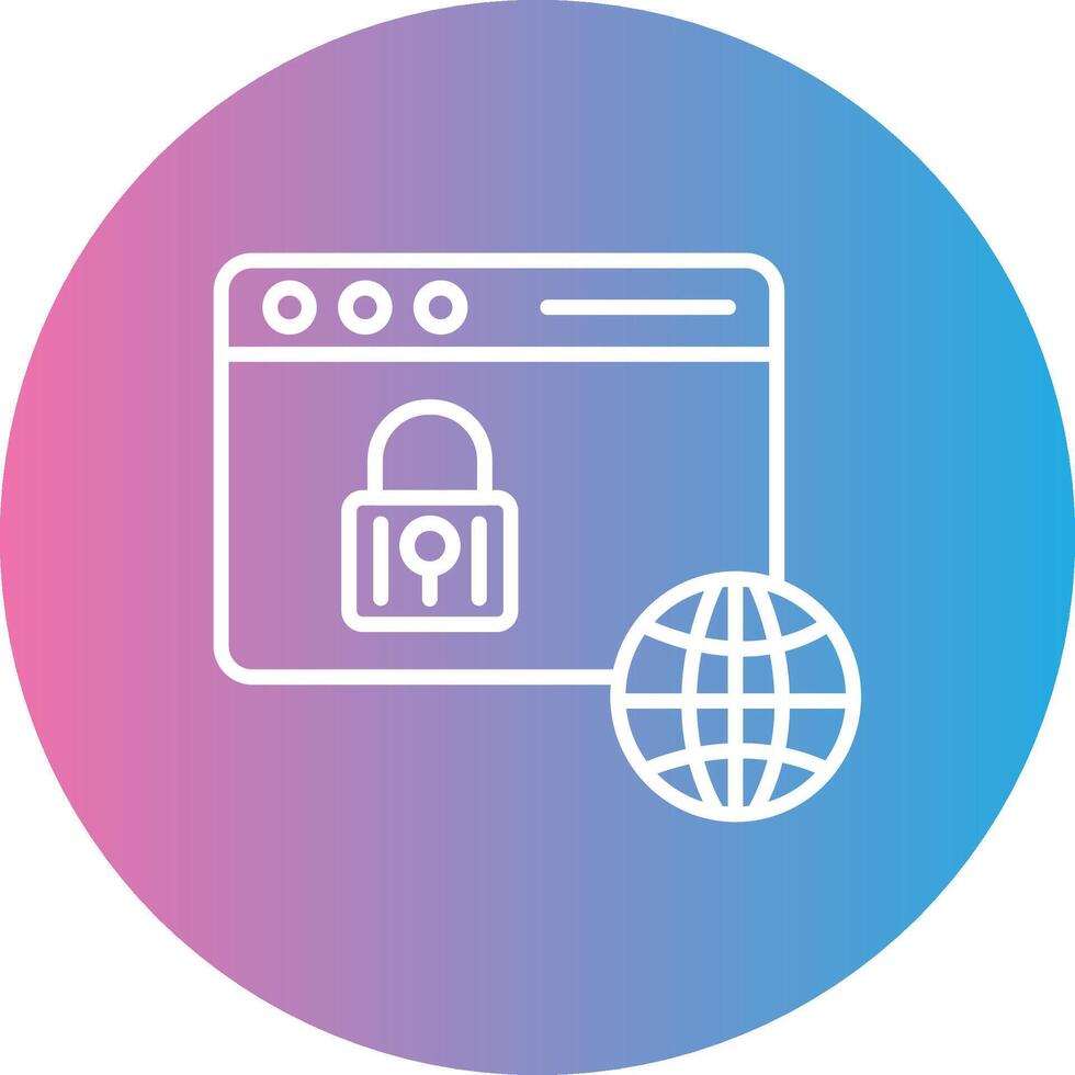 Web Security Line Gradient Circle Icon vector