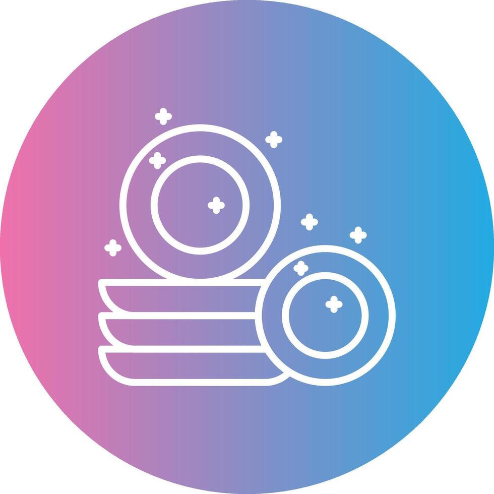 Dishes Line Gradient Circle Icon vector