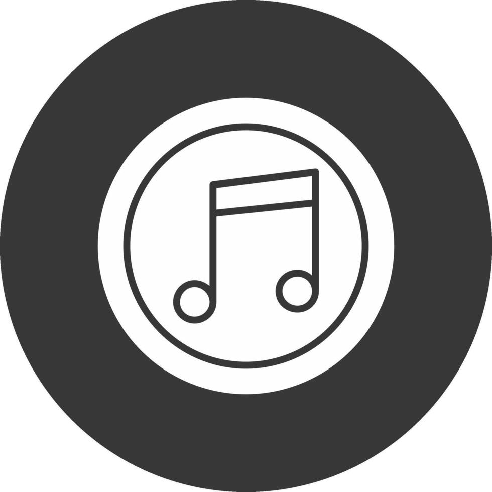 música Nota glifo invertido icono vector