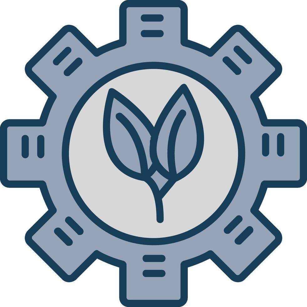 Eco Line Filled Grey Icon vector