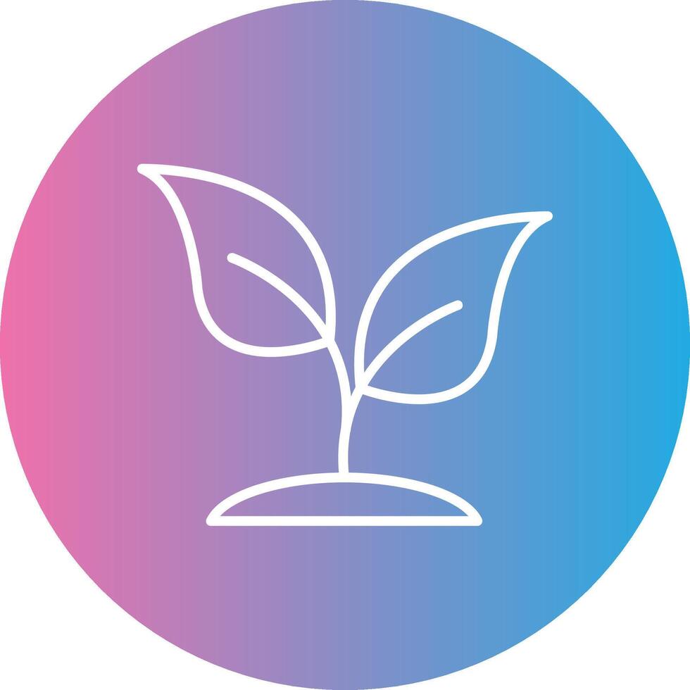 Basil Line Gradient Circle Icon vector