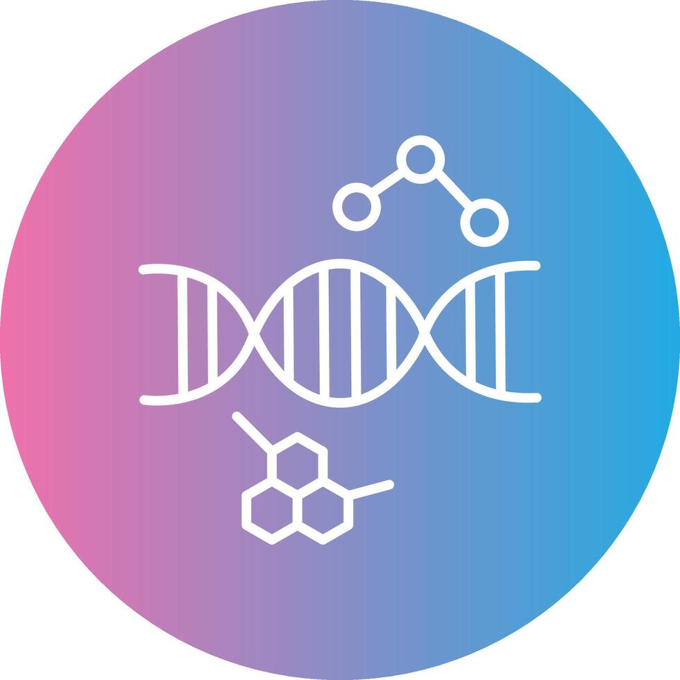 Dna Line Gradient Circle Icon vector