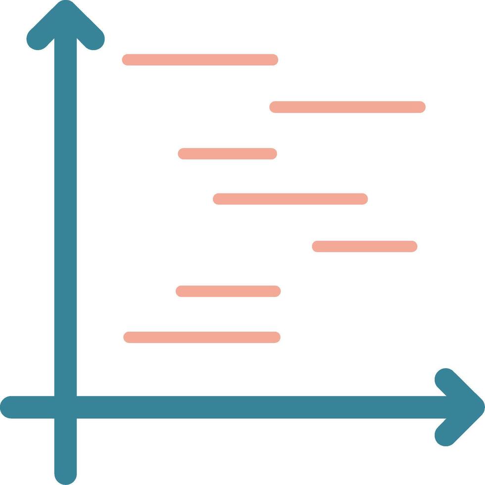 Gnatt Chart Glyph Two Color Icon vector