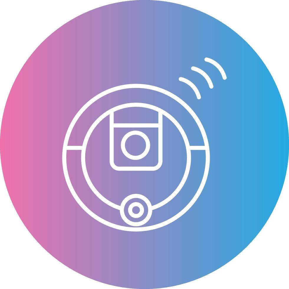 Robot Vacuum Cleaner Line Gradient Circle Icon vector