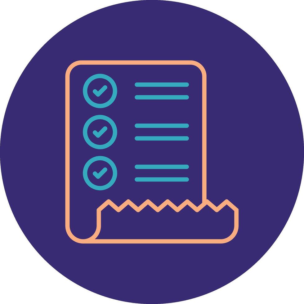Check List Line Two Color Circle Icon vector