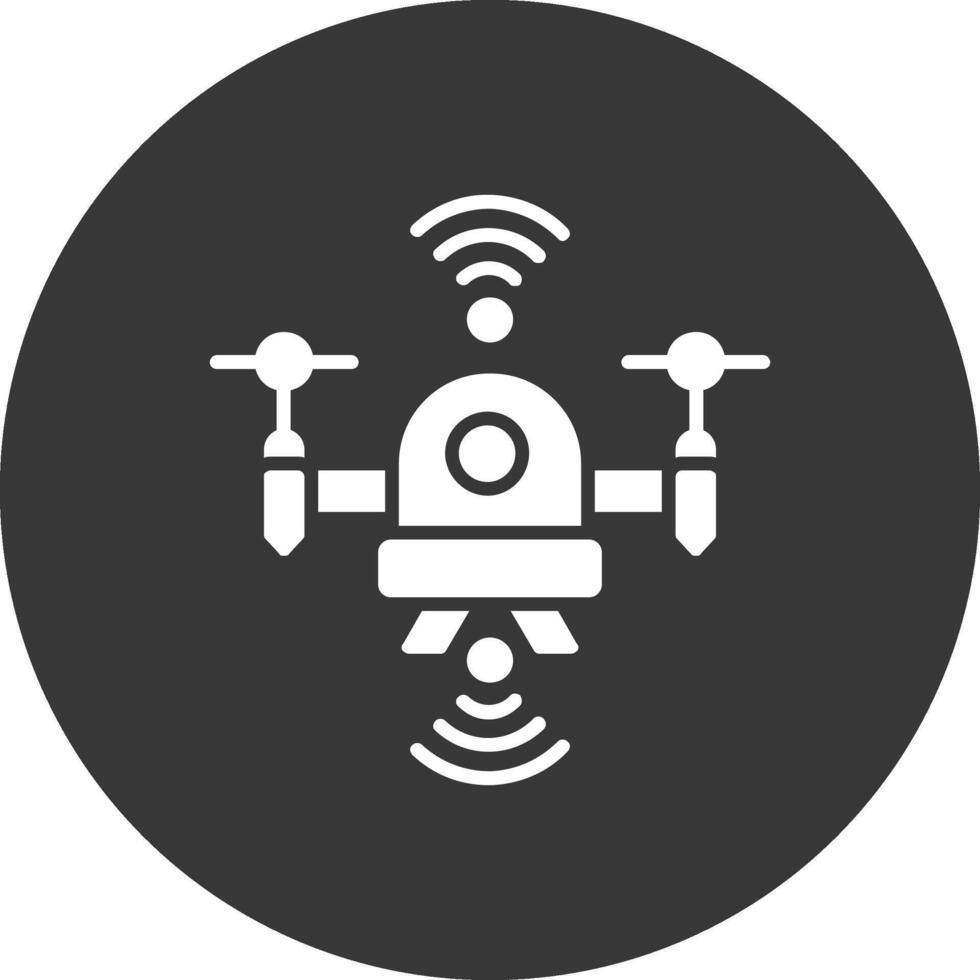 Drone Glyph Inverted Icon vector